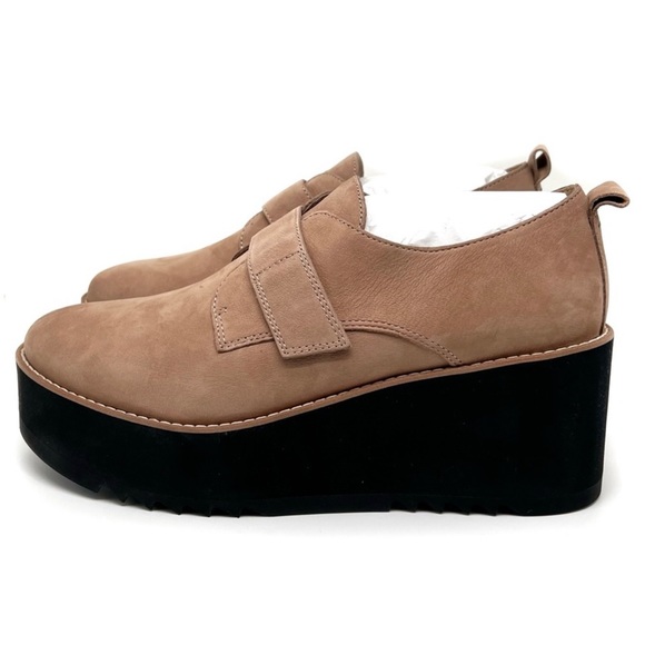 Eileen Fisher Shoes Zola Platform Wedge Bootie Earth Tumbled Nubuck Size 10 - Picture 2 of 16